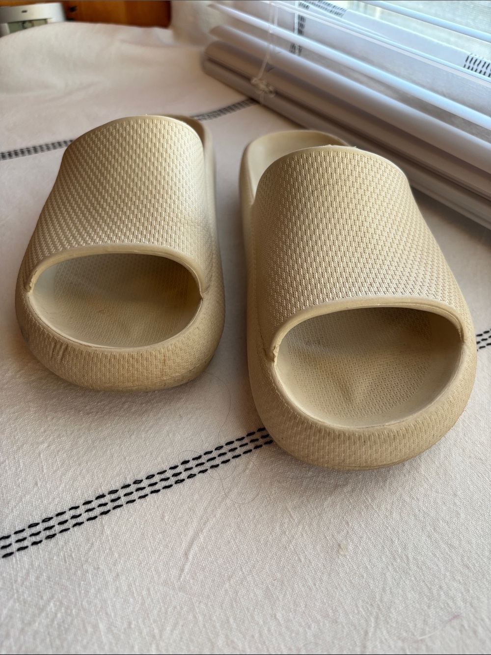 Neutral Beige Slide Sandals